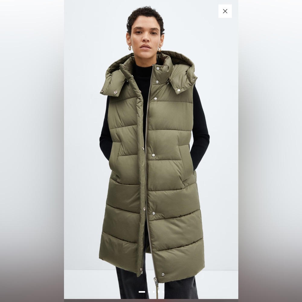 Mango Olive Puffer Vest